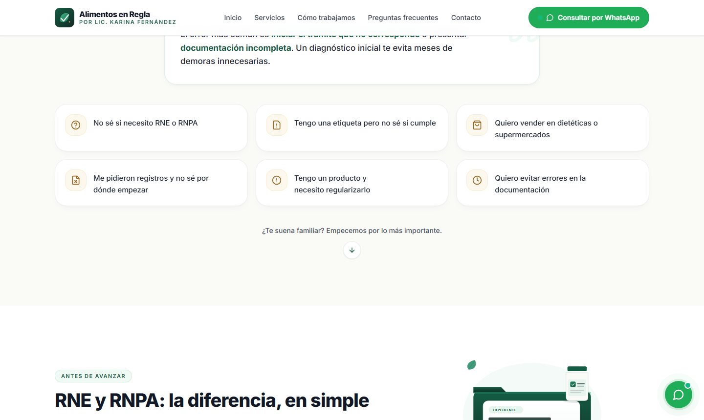 Bloques de preguntas frecuentes sobre RNE y RNPA.