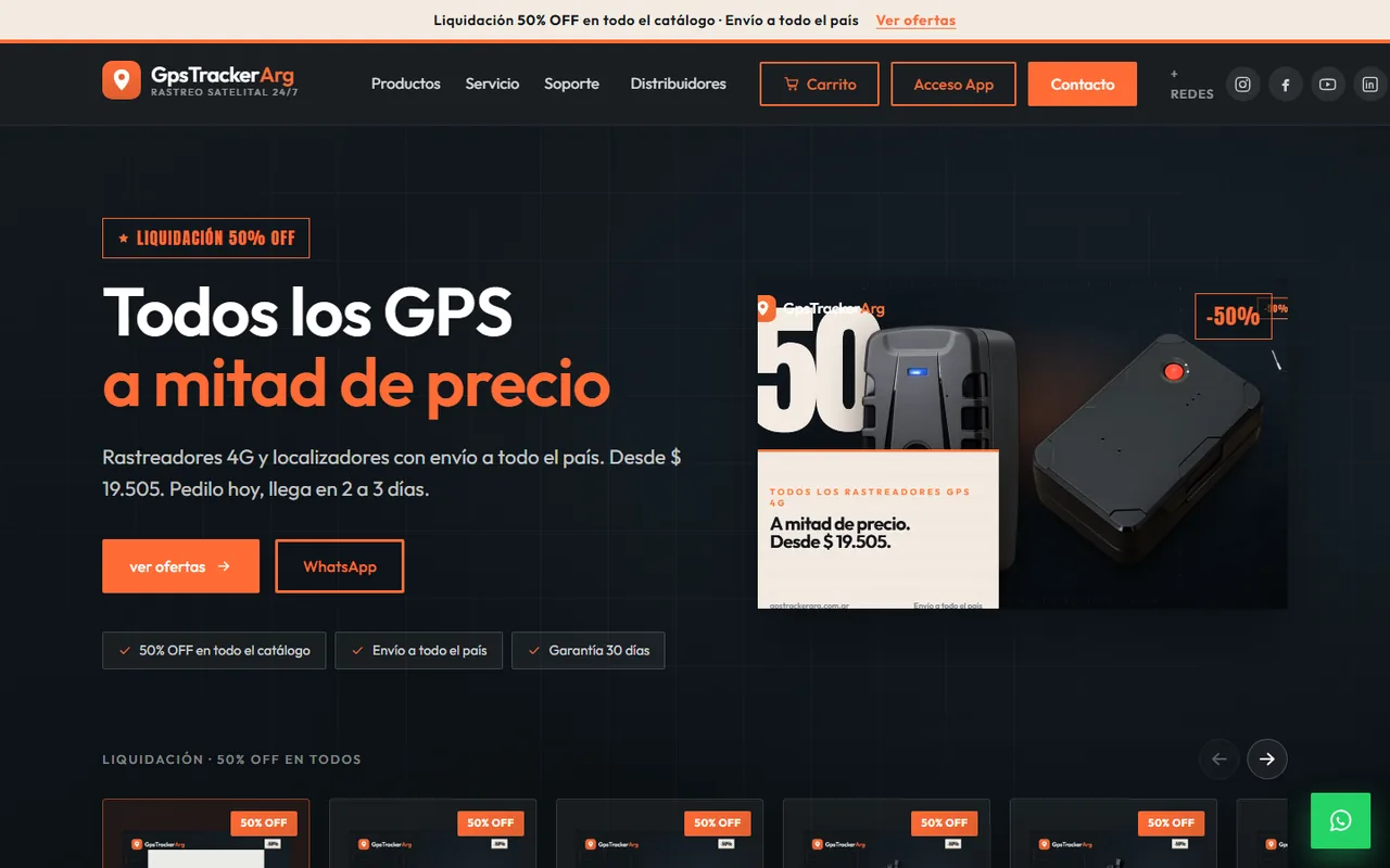 Portada de catálogo de rastreadores GPS.